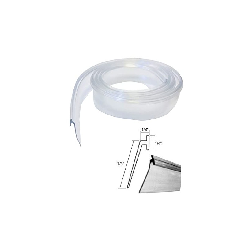 Angled Slide-in Clear Vinyl Framed Shower Door Drip Sweep -