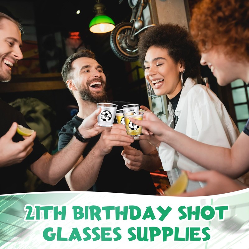 Roshtia 50 Pcs Soccer Party Shot Glasses, 2. 87oz Disposable