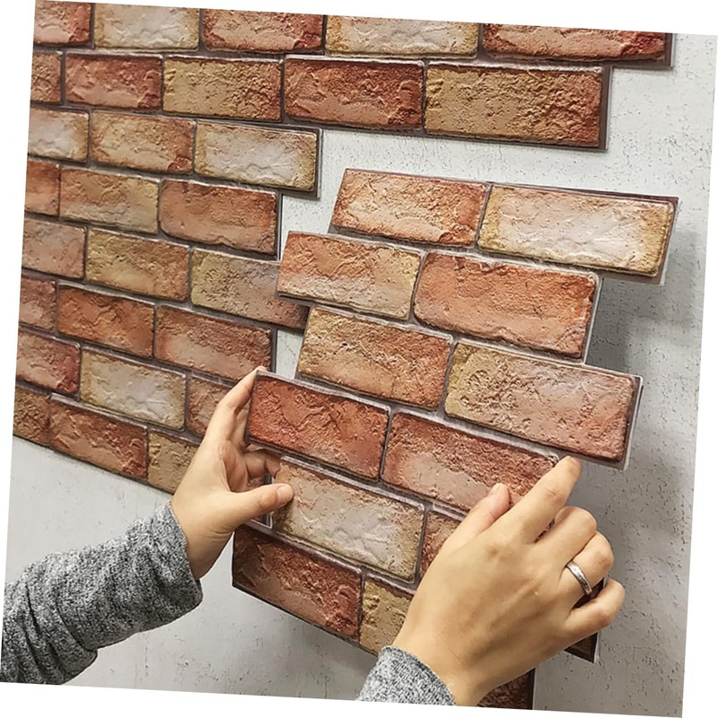 Operitacx 4pcs Brick Pattern Wall Decals Peel and Stick Wall