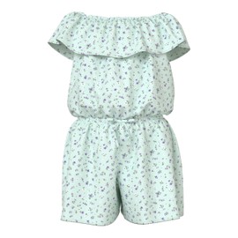 NAME IT Girls' Nkfvinaya SS Playsuit Fffff Noos, Aqua Glass