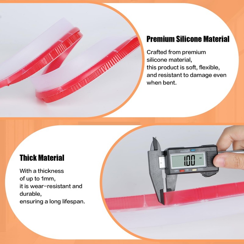 Orghtin T-Shaped Silicone Seal Strip, Clear Door Sealer Weather Stripping,