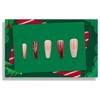 hhdatc Christmas False Nails Kit Red French Tip Snowflake Press