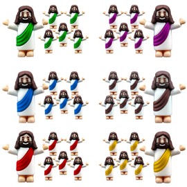 Seprochoo Little Jesus Figures Mini Jesus Figurines in Bulk Tiny Jesus Figures for Easter (30, Multicolor)