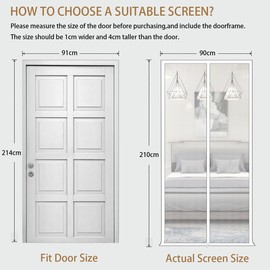 LAIJIANG Cat Screen Door 80x210cm Reinforced Cat Resistant Mesh creen Door Zipper Pets Proof Screen Door Prevent Pet Escape Door Curtains from Living Room, Bedroom, Patio