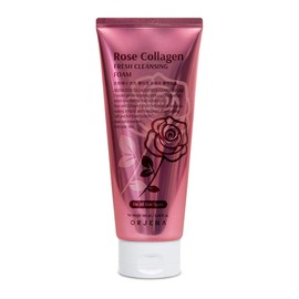 ORJENA Rose Collagen Fresh Cleansing Foam 180ml  Espuma Limpiadora Facial Nutritiva con Extracto de Rosa y Colágeno para Piel Suave y Elástica        
