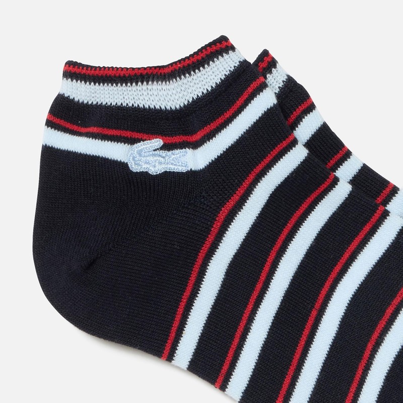 Lacoste Women's Multi Border Ankle Socks, navy, 24.0 cm