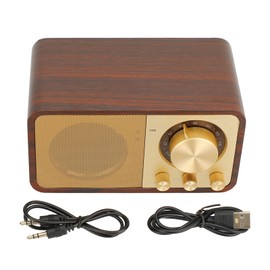 Retro Wood Bluetooth Speaker Clear Sound Quality Mini Portable Wireless Vintage Wooden Speaker for Cafes Restaurants Bedroom