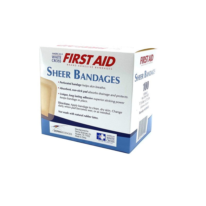American White Cross First Aid Sheer Plastic Adhesive Spot Bandage