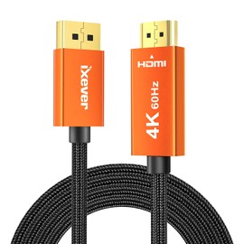 IXEVER DP DisplayPort to HDMI Cable 4K@60Hz 6.6ft/2M, DP to HDMI Video Cable Adapter for HDTV, Monitor, Projector