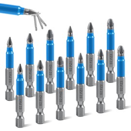 Magnetic Impact Screwdriver Driver Bits Set, 12Pcs Screw Driver Bit Sets Impact Non-Slip Drill Bits Power Tool Accessories for Electric Screwdrivers Cordless Drill (PZ1 PZ2 PZ3 PH1 PH2 PH3)