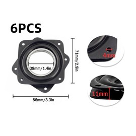 Kellegour 6 pieces square swivel bearing, 7 x 7 cm, 360 degree turntable swivel fitting, swivel bearing, thrust ball bearing, square swivel plate, square turntable, for shelves displays, kitchen