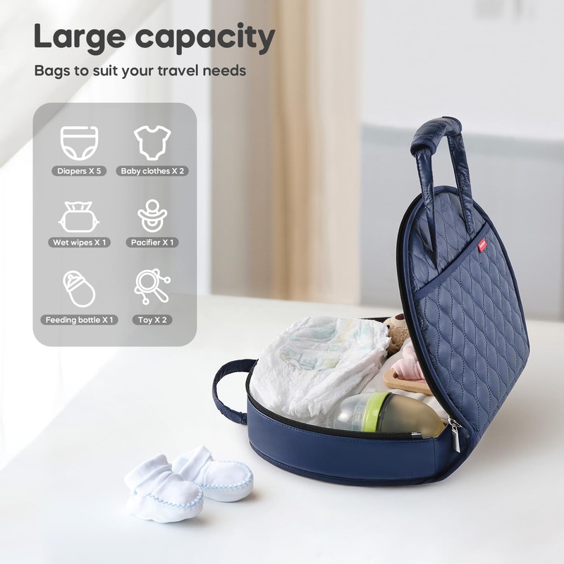 Amenpoki Portable Waterproof Leather Diaper Changing Pad Compact for Travel