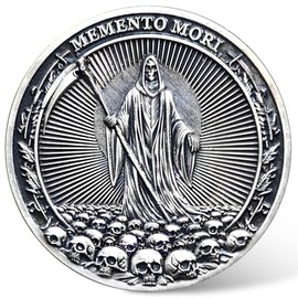 Memento Mori Carpe Diem Challenge Coin - Motivational Coin with Life & Death Symbols - Inspirational Gift for Friends & Loved Ones ﻿ ﻿