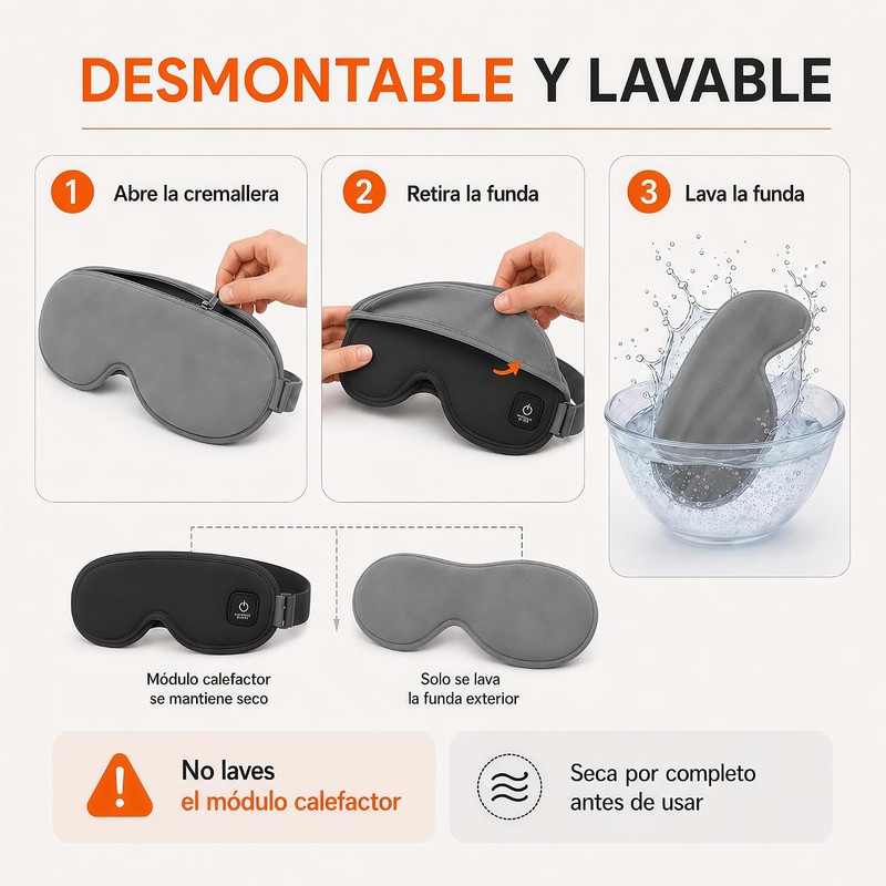 Antifaz Térmico Inalámbrico con 3 Niveles de Calor