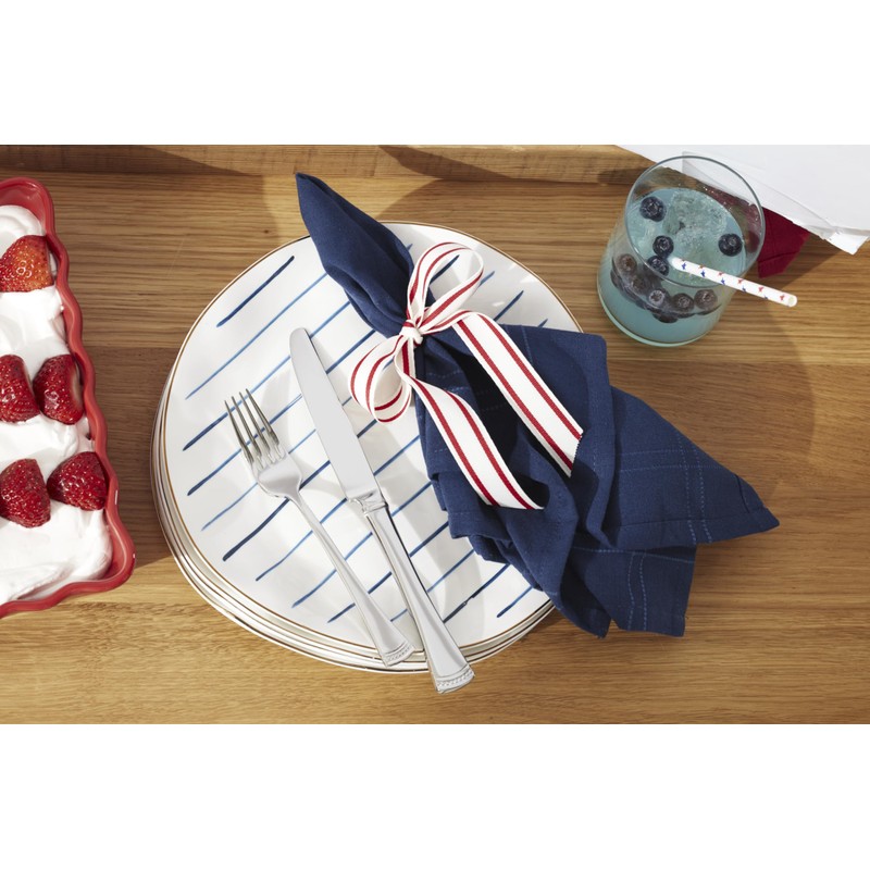 Lenox 895695 Blue Bay Stripes 4-Piece Dinner Plate Set