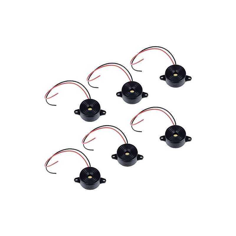 6 Pack 3-24v Piezo Electric Tone Buzzer Alarm dc 3-24