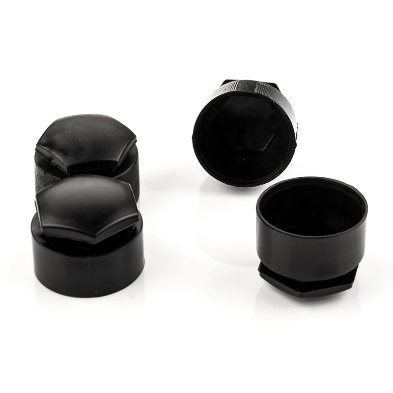 LST 20x Wheel Bolt Cover Caps Set 17 mm Black