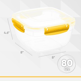 Superio Brand Food Storage Container, 80 oz, Yellow