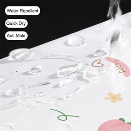 Lkw Ogechi 200CM Drop Waterproof Shower Curtain Peach, 300x200 CM White Pink Polyester Shower Curtain, Anti-Mould Bathroom Shower Curtain Peach, Washable Wet Room Shower Curtain Peach, Quick Dry