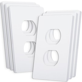 Bates Screwless Duplex Wall Plates, 6 Pack White - Screwless Wall Plate Cover - Electrical Wall Outlet Cover