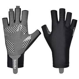Fishing Gloves, UV Protection, Summer Thin, Breathable, Unisex, Anti-slip (M, Black)