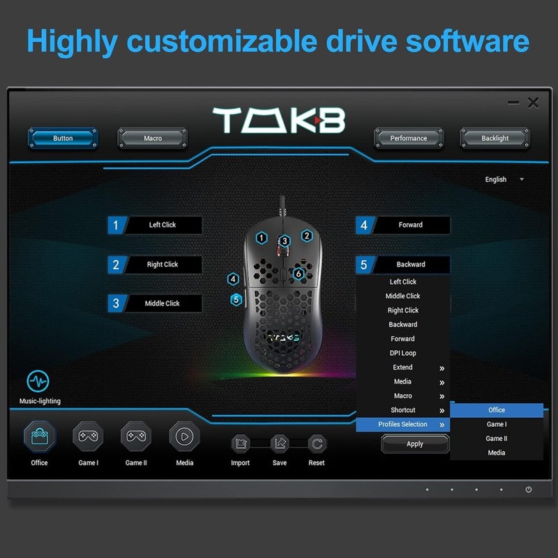 Technology Mechanical KeyBoard TMKB Falcon M1SE Black Ultralight Honeycomb Wired