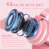 Mokata Mokata Headphone Kids Volume Limited 85/96dB Wired Over-Ear/On-Earr Foldable Headset with Inline Cable Aux 3.5mm Cord Mic for Boy Girl Child School PC Notebook Tablet Pink