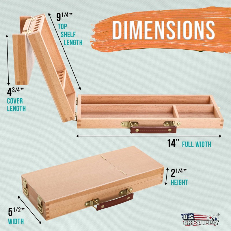 U.S. Art Supply Multi-Function Flip Open Artist Supply Box with