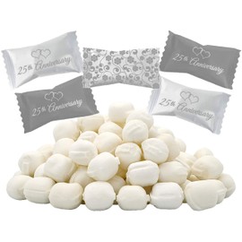 25th Anniversary Buttermints, Mint Candies, After Dinner Mints, Butter Mint Candy, Fat-Free, Individually Wrapped (330 Pieces)