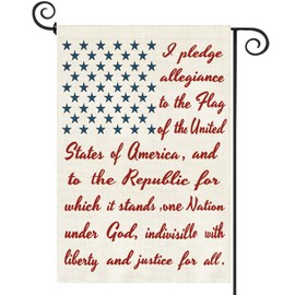 Baccessor 4th of July Garden Flag 12.5 x 18 Inch Double Sided Burlap Patriotic One Nation Under God Memorial Day Independence Day Small Yard Flag Holiday Seasonal Farmhouse Outdoor Outside Decoration