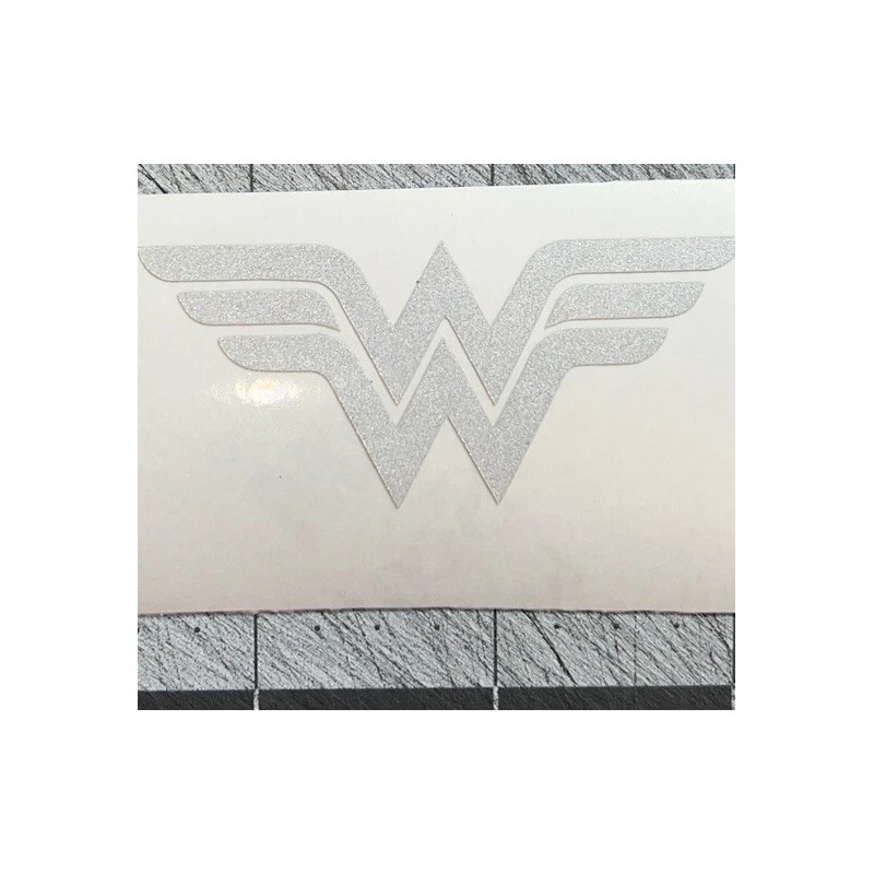 Unbranded Highly Reflective Silver Wonder Woman logo fire helmet window