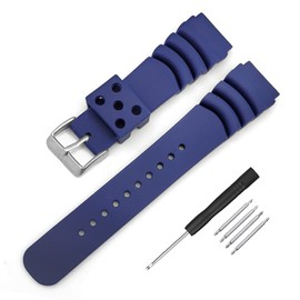 Seiko DAL0BP SKA293J2 SKA291J1 Replacement Watch Band Black/Orange/Green/Navy Mounting Width 20mm 22mm Waterproof Rubber Strap for DAL0BP, 22 mm