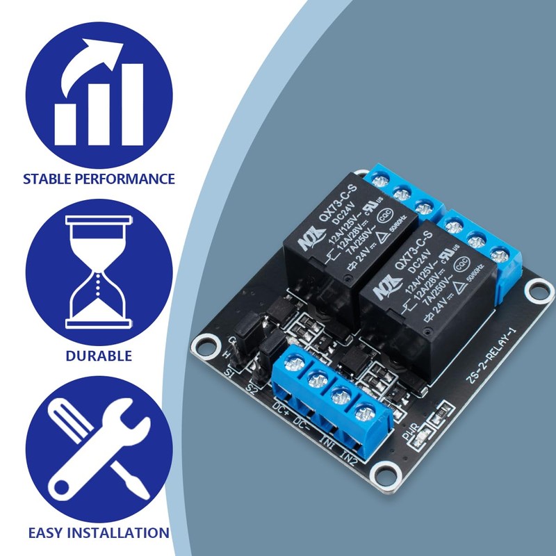 Innfeeltech 1 x DC 24 V relay module 2 channel