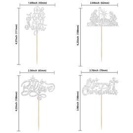 24Pcs Merry Christmas Nativity Cupcake Toppers Glitter Holy Night Blessed Hope Believe Jesus Birthday Cupcake Picks for Nativity Scene Theme Christmas Party Supplies Silver