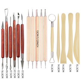 Bamyli Set di 16 strumenti per la modellazione della ceramica, utensili per ceramica a doppia faccia, accessori per argilla, fai da te, modellazione