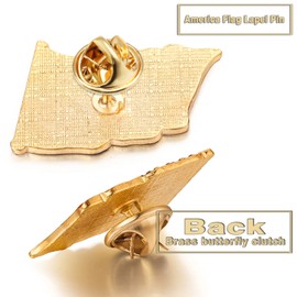 20-Pack Metal American Flag Lapel Pins Waving US USA Pins Bulk United States Patriotic Pins Series Veterans Day Pins