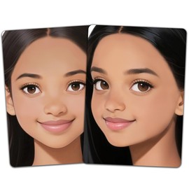 DELORIGIN 2pcs Face Painting Practice Board A4 Size Reusable Makeup Painting Practice Boards Template Stage Make-up Exercise Tool Facial Painting Supplies for Makeup Beginner(Dark-Skinned Women)