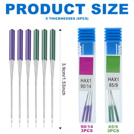 Ksheria 65/9 & 90/14 Sewing Machine Needles,Prevent Skipped Stiches,Universal Sewing Machine Needles for Knitted Elastic Fabric can Compatible with Multiple Types of Sewing Machines