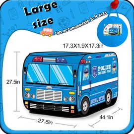 Britik Pop up Play Tent for Kids Aged 1-3 Years Old Boys and Girls : Police Car Playhouse Toy Play Tents for Toddlers 3-5 Kids Tent Indoor Outdoor Playhouse Toys for 1 + Year Old, Police Car