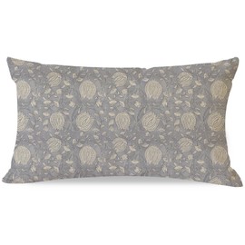 HERHOME Vintage Floral Block Print Lumbar Decorative Throw Pillow Covers 18x18 Inch Blue Outdoor Cottagecore Farmhouse Decor Cushion Cases Country Home Decorations for Living Room Bedroom Sofa Couch