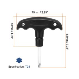 sourcing map 2pcs Golf Spike Wrench Tool T25 Golf Torque Wrench Stainless Steel Golf Head Adjustment Tool Golf Driver Torque Tool with Plastic Handle for Golf Club Driver Shaft Adapter, Black