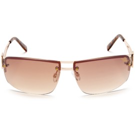 Rocawear Mens R1022 Semi-Rimless Rectangular Metal Sunglasses with 100% UV Protection, 65 mm, Gold