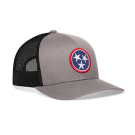 HAKA Tennessee Hat – TN Flag Trucker Hat Baseball Cap Snapback Golf Hat (Gray/Black)