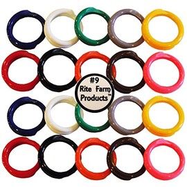 Rite Farm Products 20 Multi Colored #9 Leg Bands 9/16" Chicken Poultry Chick Quail Pigeon Duck Goose