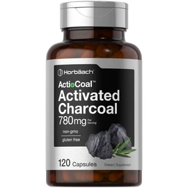 Horbäach Activated Charcoal Capsules 780mg | 120 Count from Coconut Shells | by Horbaach