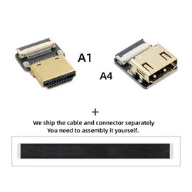 CY Cord Ultra Slim HDMI-Buchse auf HDMI-Buchse, Verlängerungskabel, FPC-Flachkabel, 1080P, für FPV HDTV Multicopter-Luftaufnahmen, A4-A4 (80 cm)