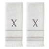 SKL Home Casual Monogram Hand Towel Set, X, 16x26, White