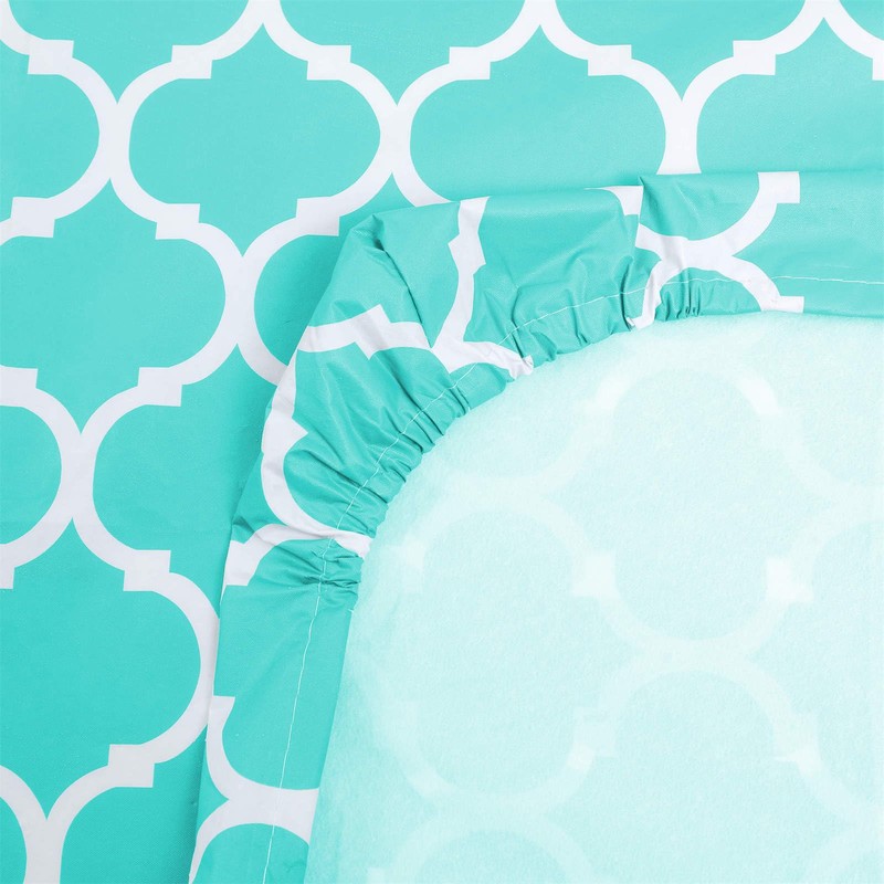 6Ft Rectangle Fitted Morocco Tablecloth Waterproof Vinyl Flannel Backed Table