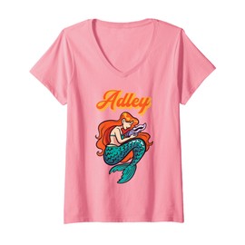 Womens Adley Merch Unicorn Design V-Neck T-Shirt