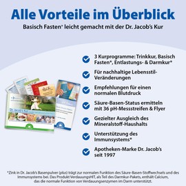 Dr. Jacob's Kur Trial Pack I 5 Product Samples, 36 pH Measuring Strips, Flyer, Guide, Basic Recipes I Base Powder & Base Powder Plus I Chi-Cafe Balance, Chi-Cafe Classic, ReiChi Cafe